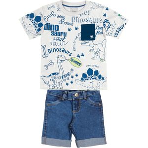 Conjunto Camiseta e Bermuda Jeans Catavento