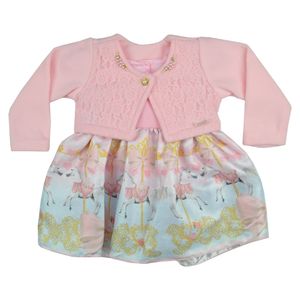 Vestido com Bolero Bebê Mini Miss