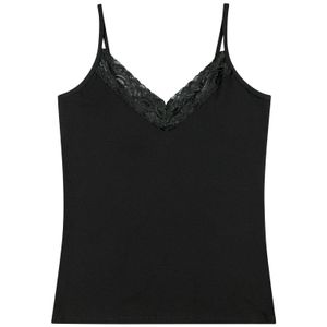 Regata Feminina Adulto Cereja Rosa com Renda