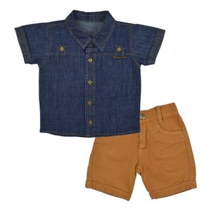 Conjunto Bebê Jr Club Camisa Jeans e Bermuda
