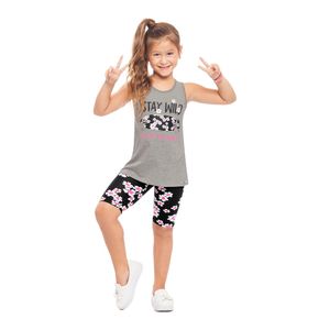 Conjunto Blusa e Ciclista Feminino Juvenil Alakazoo