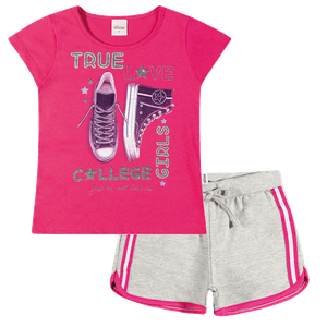 Conjunto Blusa e Shorts em Moletinho Elian