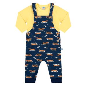 Conjunto Masculino Bebê Jardineira e Camiseta Marlan