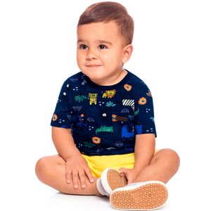 Conjunto Camiseta e Bermuda Masculino Bebê Alakazoo