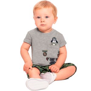 Conjunto Camiseta e Bermuda Masculino Bebê Alakazoo
