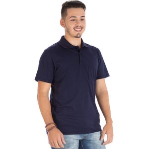 Polo Básica Masculina de Malha Penteada