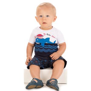 Conjunto Camiseta e Bermuda de Tactel Bebê Upa Loo