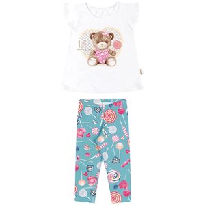 Conjunto Blusa Ursinho e Legging Pirulitos Bebê Elian