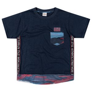 Camiseta com Tela Masculina Juvenil Elian