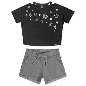 Conjunto Stars Blusa e Shorts Feminino Juvenil Elian Beats