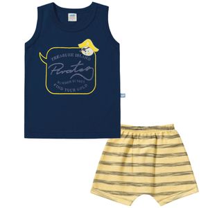 Conjunto de Bebê Regata e Bermuda Masculina Marlan