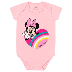 Body Minnie Arco Íris em Suedine Penteado