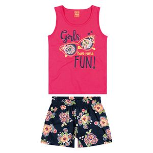 Conjunto Feminino Regata e Shorts Infantil Elian