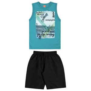 Conjunto Regata e Bermuda Tactel Elian