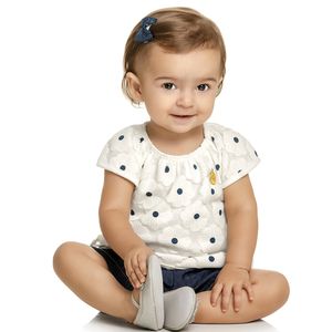 Conjunto Blusa e Shorts Jeans Bebê Elian