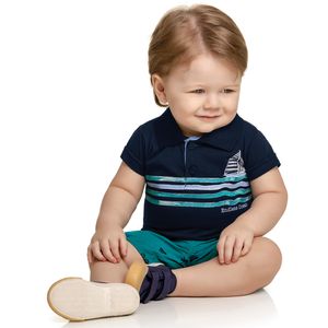 Conjunto Masculino Polo e Bermuda Tricoline Elian