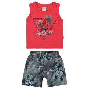 Conjunto Masculino Camiseta e Bermuda Tactel Elian