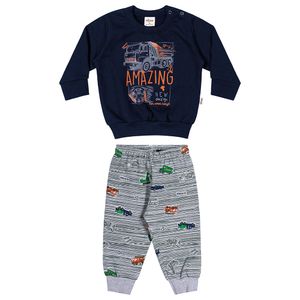 Conjunto Blusão e Calça Masculina Bebê Elian