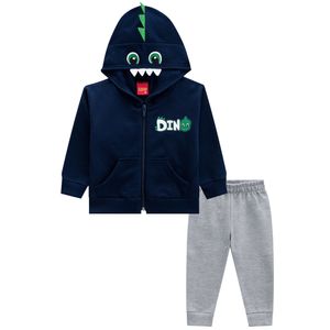 Conjunto Dinossauro Jaqueta e Calça Masculina Bebê Kyly