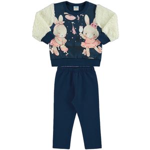 Conjunto Coelhinha Blusão e Legging Feminino Bebê Marlan