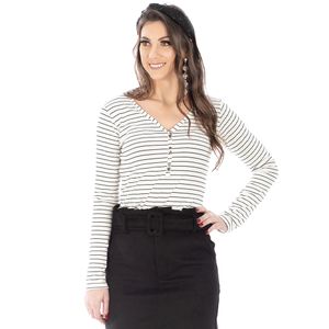 Blusa Listrada Feminina Adulto Sul Rech