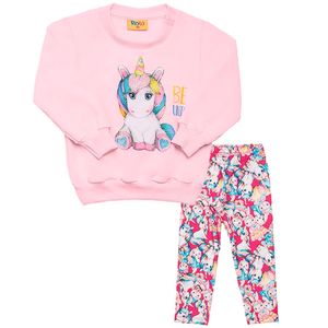 Conjunto Unicórnio Blusão e Legging Feminino Bebê Rolú