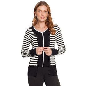 Cardigan Listrado Feminino Adulto Lunender