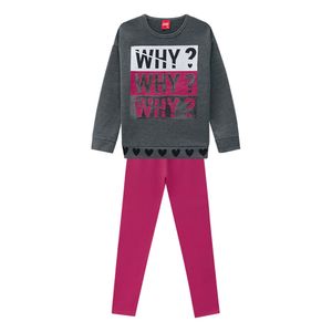 Conjunto Blusão e Legging Feminina Juvenil Kyly