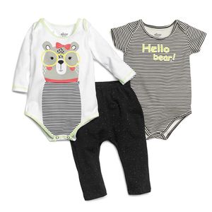 Conjunto 2 Bodies e Calça Saruel de Menina Bebê Elian