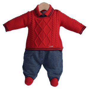 Macacão em Tricot de Menino Felipe Beth Bebe sem pé