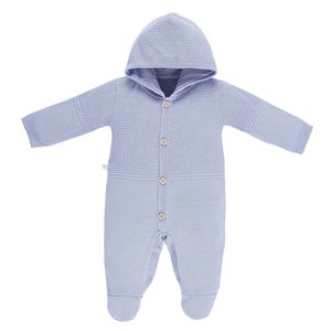 Macacão em Tricot Azul Bebê Fofinho