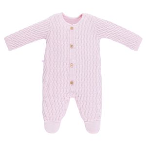 Macacão Tricot Rosa Bebê Fofinho