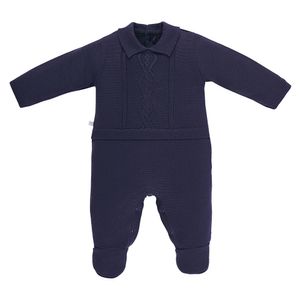 Macacão Tricot Marinho Bebê Fofinho