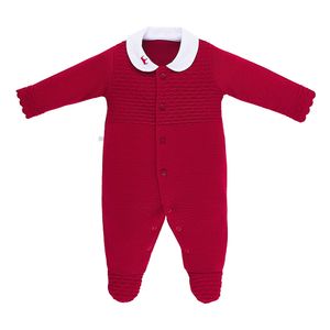 Macacão Tricot Vermelho Bebê Fofinho