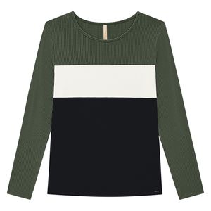 Blusa Canelada Feminina Adulto Lunender Mais Mulher