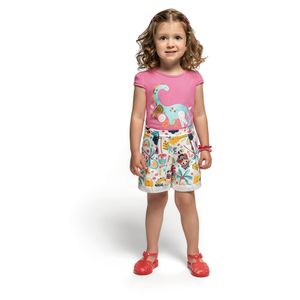 Conjunto Blusa e Shorts de Menina Primeiros Passos Kamylus 53369