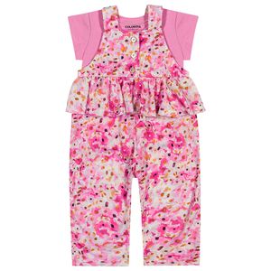 Jardineira e Blusa de Menina Bebê Coloritta 173391