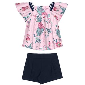 Conjunto Blusa e Shorts de Menina Infantil Alakazoo 45810