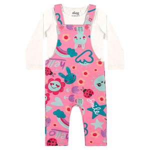 Conjunto Jardineira e Blusa Menina Bebê Elian 211359