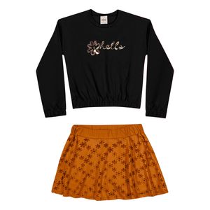 Conjunto Blusa e Saia com Shorts Juvenil Elian 251632