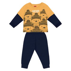 Conjunto Blusão e Calça Ursinhos Menino Bebê Kyly 208036