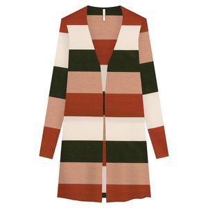 Cardigan Canelado Listrado Feminino Adulto Lunender 66402