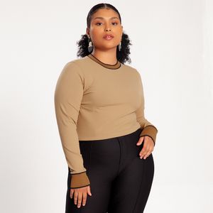 Blusa Canelado Feminina Plus Size Adulto Lunender 66483