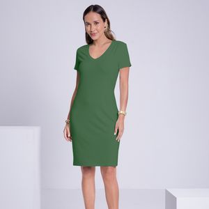 Vestido Básico Canelado Adulto Lunender 00464