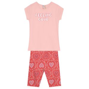 Conjunto Blusa e Ciclista Feminino Infantil Brandili 36209