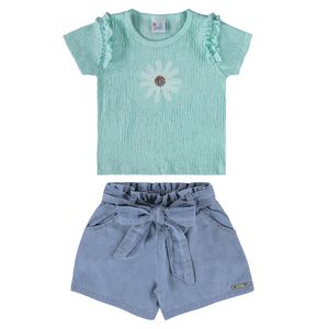 Conjunto Blusa e Shorts Feminino Primeiros Passos Ding Dang 12200