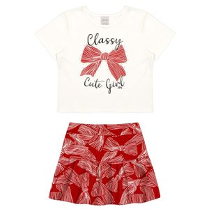 Conjunto Blusa e Shorts Saia Feminino Primeiros Passos Alakazoo 19327