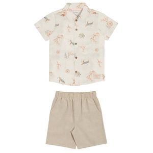 Conjunto Camisa e Bermuda Masculino Infantil Alakazoo 44952