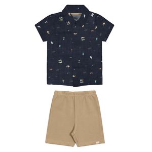 Conjunto Camisa e Bermuda Masculina Primeiros Passos Alakazoo 45346