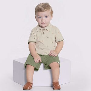 Conjunto Camiseta e Bermuda Masculina Bebê Alakazoo 45348